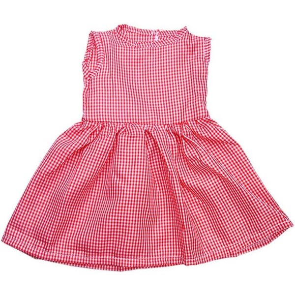 Abito a Quadri Rossi per Bambola 46 cm - Costume Casual con Accessori