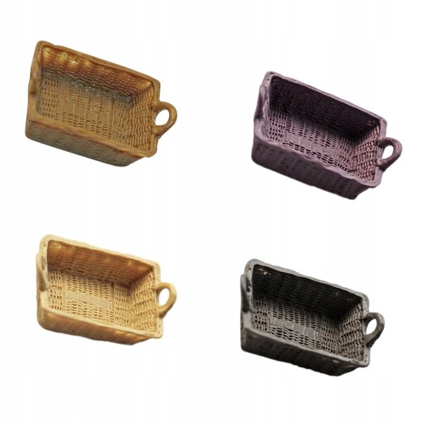 Set 4 Mini Cestini in Resina per Decorazioni Miniature Realistiche
