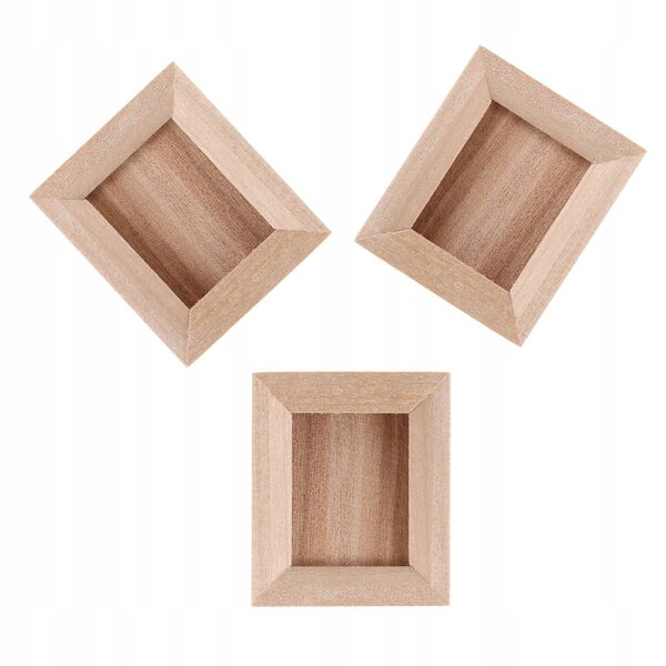 Set 3 Mini Cornici in Legno per Casa delle Bambole e Decorazioni Miniatura