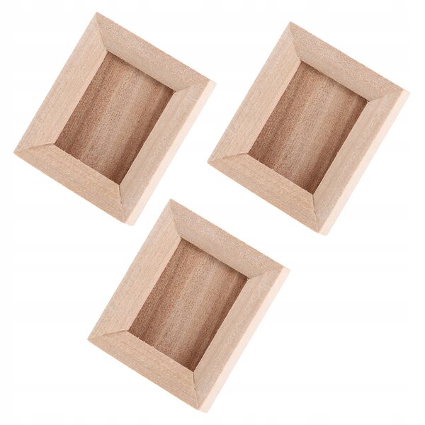 Set 3 Mini Cornici in Legno per Casa delle Bambole e Decorazioni Miniatura