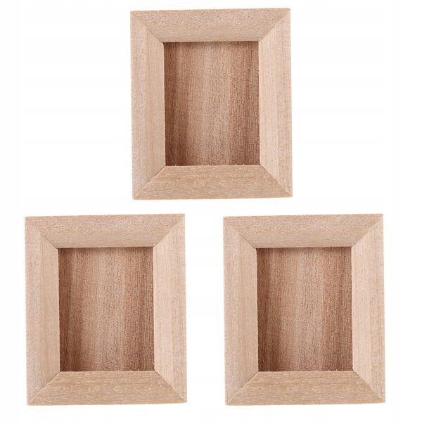 Set 3 Mini Cornici in Legno per Casa delle Bambole e Decorazioni Miniatura