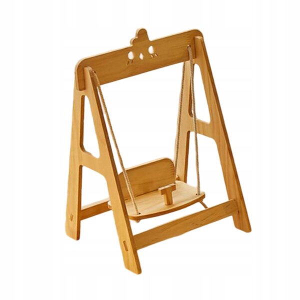 Holzschaukel für Puppen mit verstellbarem Seil, Fotospielzubehör