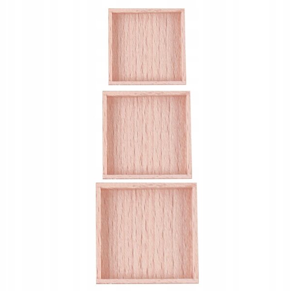 Set 3 Mini Tace in Legno per Casa delle Bambole Scala 1/12 Colore Betulla