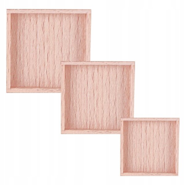 Set 3 Mini Tace in Legno per Casa delle Bambole Scala 1/12 Colore Betulla