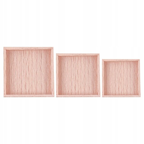 Set 3 Mini Tace in Legno per Casa delle Bambole Scala 1/12 Colore Betulla