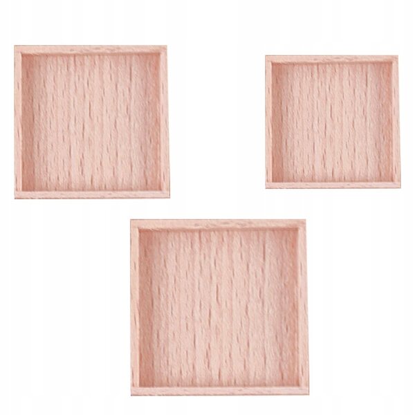 Set 3 Mini Tace in Legno per Casa delle Bambole Scala 1/12 Colore Betulla
