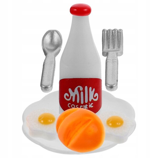 Set Miniature Per Casa Delle Bambole Uova e Latte in Resina Decorativo