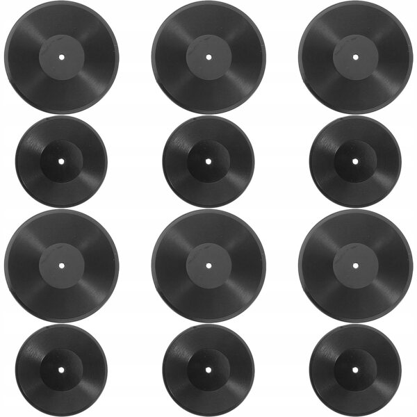 12 Mini-Schallplatten aus realistischem Kunststoff für Puppenhäuser und Dekorationen