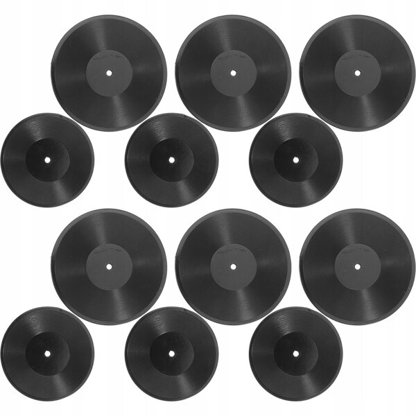 12 Mini-Schallplatten aus realistischem Kunststoff für Puppenhäuser und Dekorationen