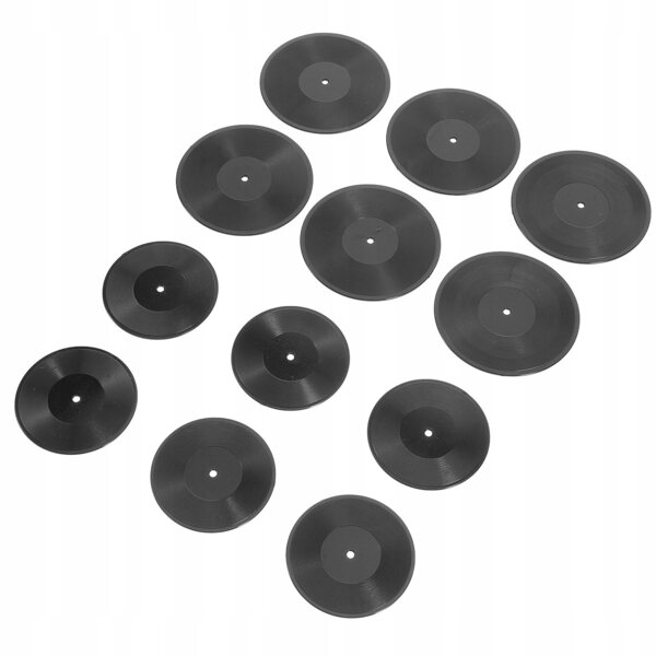 12 Mini-Schallplatten aus realistischem Kunststoff für Puppenhäuser und Dekorationen