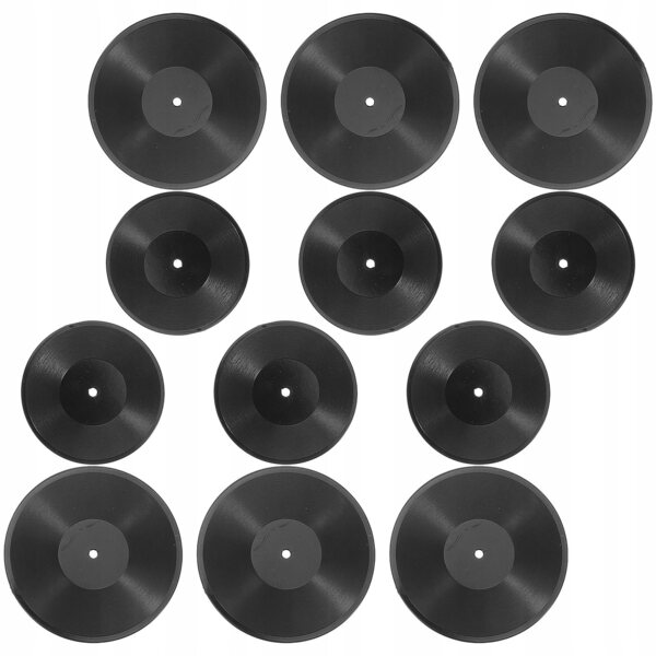 12 Mini-Schallplatten aus realistischem Kunststoff für Puppenhäuser und Dekorationen