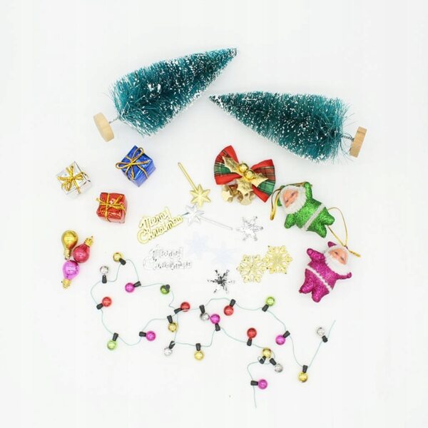Set Accessori Natalizi Miniatura 1:12 per Casa delle Bambole Decorazione Colorata