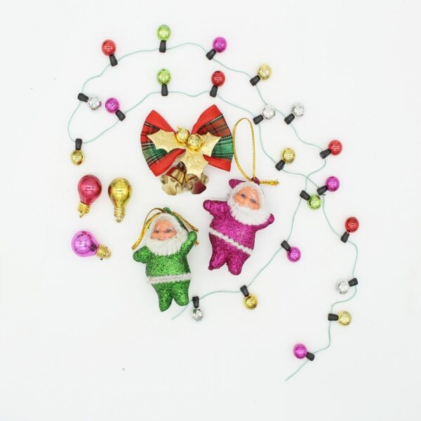 Set Accessori Natalizi Miniatura 1:12 per Casa delle Bambole Decorazione Colorata