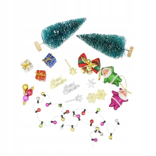 Set Accessori Natalizi Miniatura 1:12 per Casa delle Bambole Decorazione Colorata