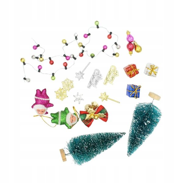 Set Accessori Natalizi Miniatura 1:12 per Casa delle Bambole Decorazione Colorata