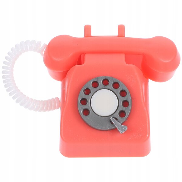 Mini telefono vintage rosa in materiale PP per decorazioni casa e gioco