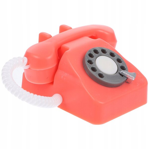 Mini telefono vintage rosa in materiale PP per decorazioni casa e gioco