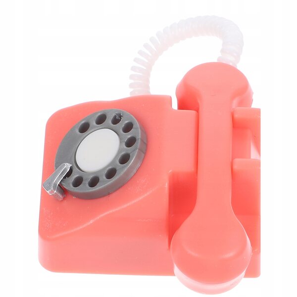 Mini telefono vintage rosa in materiale PP per decorazioni casa e gioco