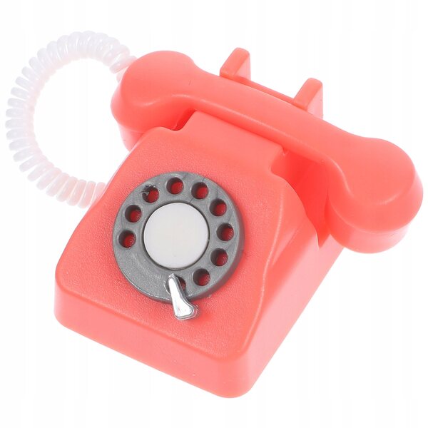 Mini telefono vintage rosa in materiale PP per decorazioni casa e gioco
