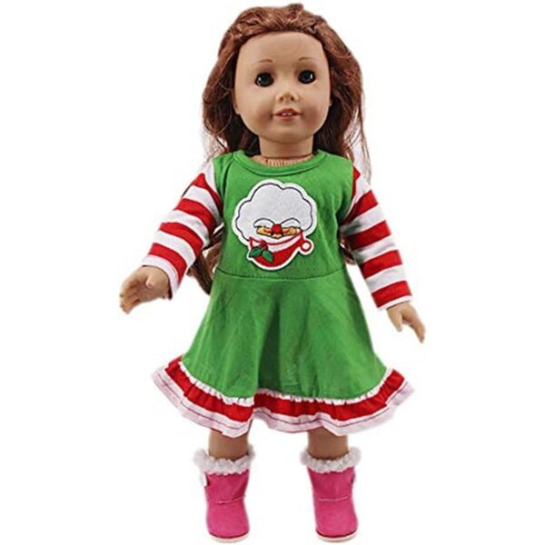 Abito Natalizio Maniche Lunghe per Bambola Americana 46 cm - Costume Casual Uteruik
