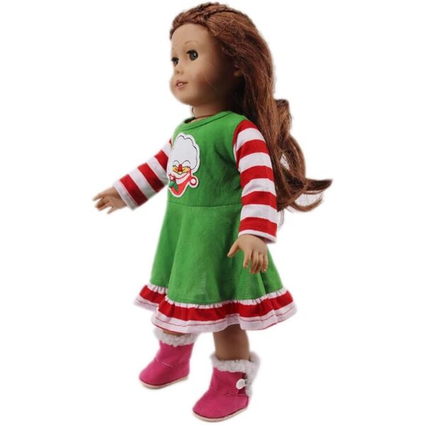 Abito Natalizio Maniche Lunghe per Bambola Americana 46 cm - Costume Casual Uteruik