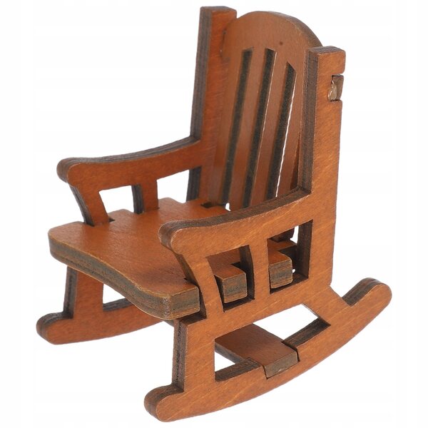 Mini sedia a dondolo in legno in stile vintage europeo per Casa delle Bambole