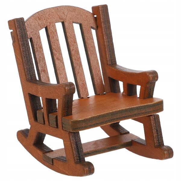 Mini sedia a dondolo in legno in stile vintage europeo per Casa delle Bambole