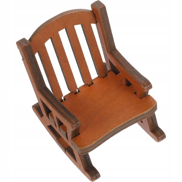 Mini sedia a dondolo in legno in stile vintage europeo per Casa delle Bambole