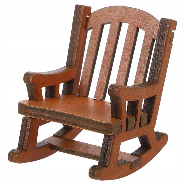 Mini sedia a dondolo in legno in stile vintage europeo per Casa delle Bambole