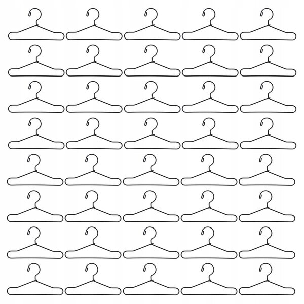 50 Stück Mini-Puppenkleiderbügel aus schwarzem Metall für Zuhause