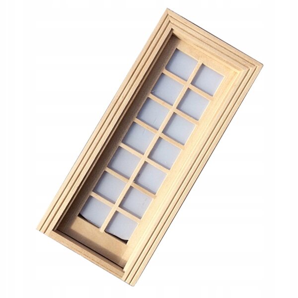 Porta in legno in miniatura per case delle bambole con 14 montanti 18,9x7,3 cm