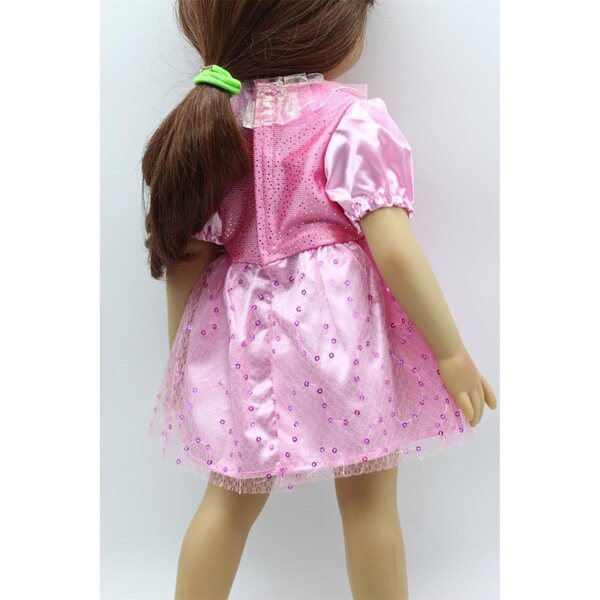 Rosa Spitzenkleid für amerikanische Puppe 46 cm – elegantes Freizeitkleid