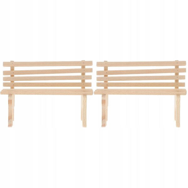 Mini panchine in legno set da 2 per modellismo e decorazioni 13x8,8 cm