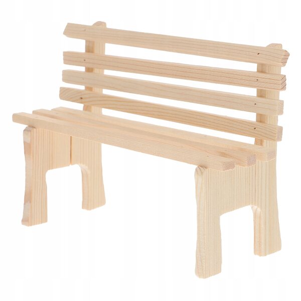 Mini panchine in legno set da 2 per modellismo e decorazioni 13x8,8 cm