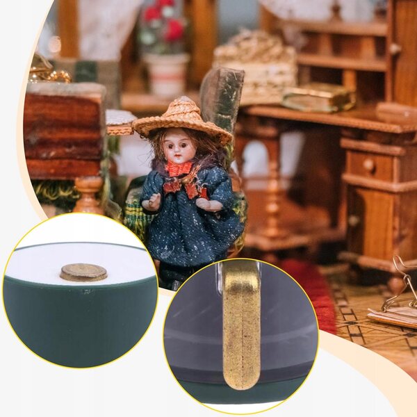 Miniatura Frytkownica ad Aria per Casa delle Bambole 1:12 con Luce Verde Scuro