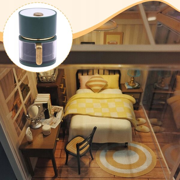 Miniatura Frytkownica ad Aria per Casa delle Bambole 1:12 con Luce Verde Scuro