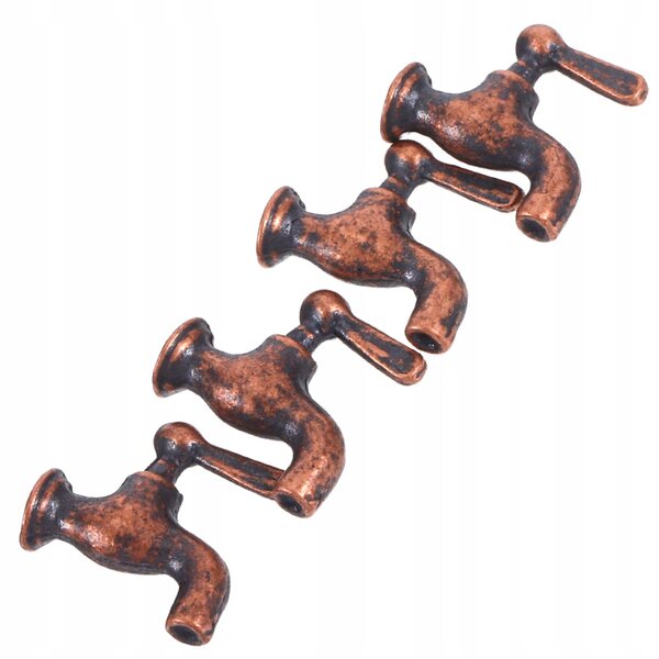 Lot de 4 mini robinets en métal échelle 1/12 pour maison de poupée, marron foncé