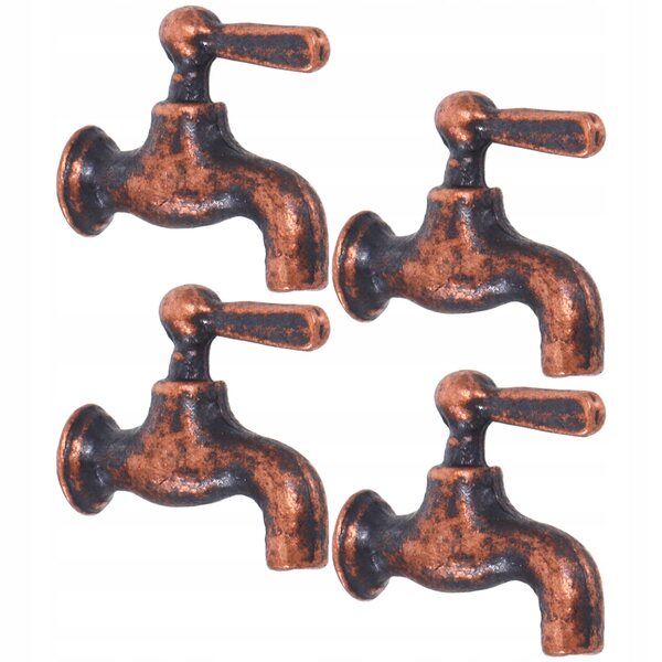 Lot de 4 mini robinets en métal échelle 1/12 pour maison de poupée, marron foncé