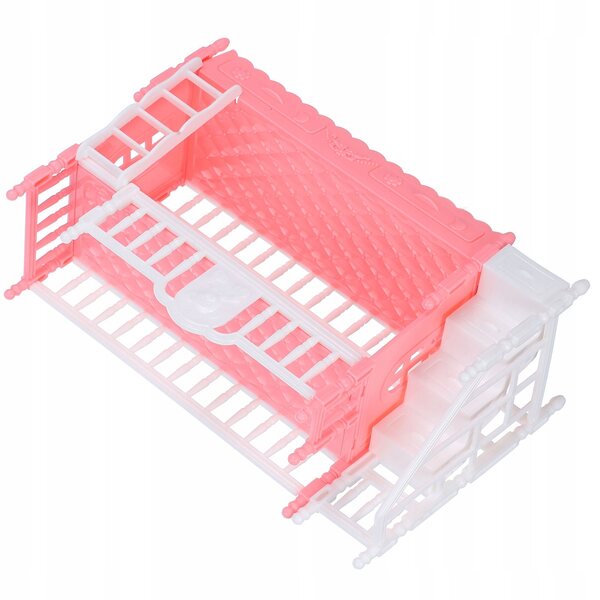Letto a Castello Miniatura in ABS per Casa delle Bambole, Colore Rosa