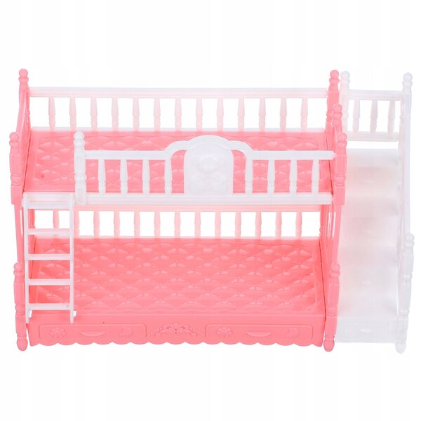 Letto a Castello Miniatura in ABS per Casa delle Bambole, Colore Rosa