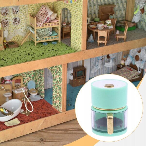 Friggitrice ad aria calda in miniatura 1:12 per casa delle bambole verde chiaro