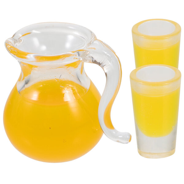 Oranges Miniatur-Set mit Vase und Glasgläsern für Puppenhaus