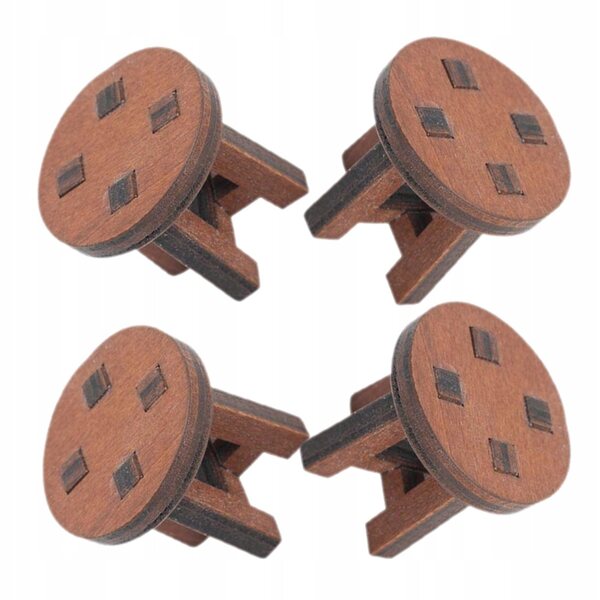 4 Miniatur-Holzstühle für realistische und kreative Puppenhäuser