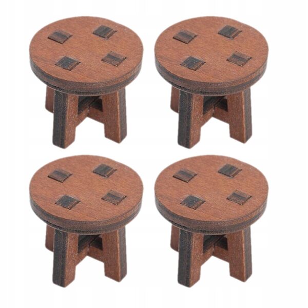 4 Miniatur-Holzstühle für realistische und kreative Puppenhäuser