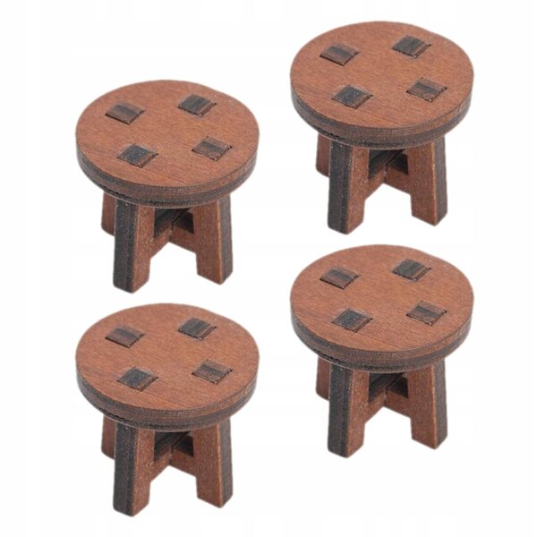 4 Miniatur-Holzstühle für realistische und kreative Puppenhäuser