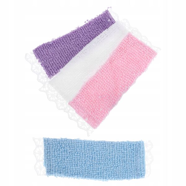 Set van 4 mini-elegante stoffen handdoeken voor poppenhuizen 1:12
