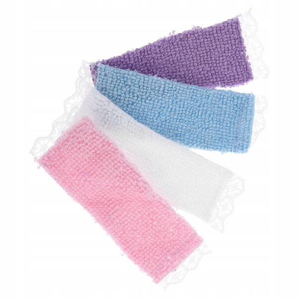 Set van 4 mini-elegante stoffen handdoeken voor poppenhuizen 1:12