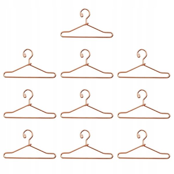 Lot de 10 mini étendoirs en métal pour vêtements de poupée or rose 40 mm