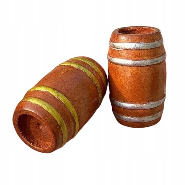 6 Miniatur-Holzfässer für Treppen, Barmodelle und Szenendekorationen, 2,7 x 4,2 cm