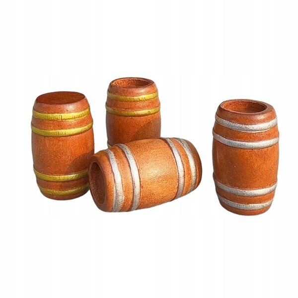 6 Miniatur-Holzfässer für Treppen, Barmodelle und Szenendekorationen, 2,7 x 4,2 cm